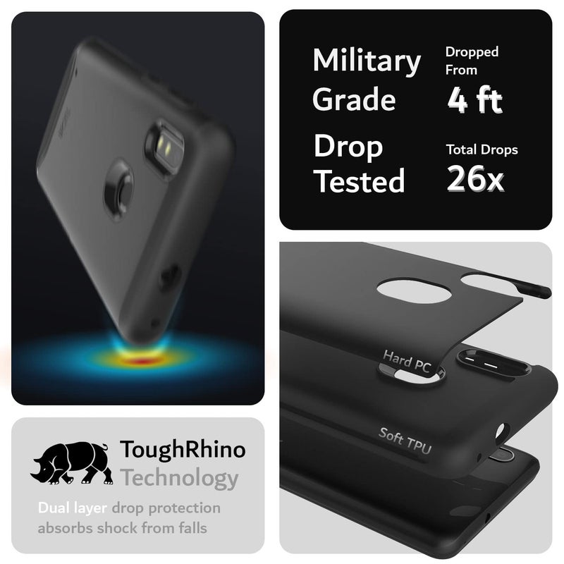 TUDIA Merge [Military Grade] Designed for ZTE Blade A3Prime / ZTE Blade A3Y Case - [Does NOT FIT GABB Phone 4] Shockproof Rugged Slim Dual Layer Heavy Duty Cases for Z5157V - Matte Black - Image 3